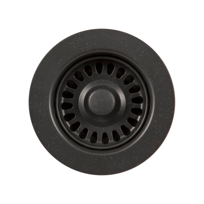 Houzer 190-9265 - 3-1/2 Inch Matte Black Kitchen Sink Basket Strainer, Durable Food Catcher Stopper for Metal Kitchen Sink, Ideal for Filtering Waste and Preventing Clogs - Image 2